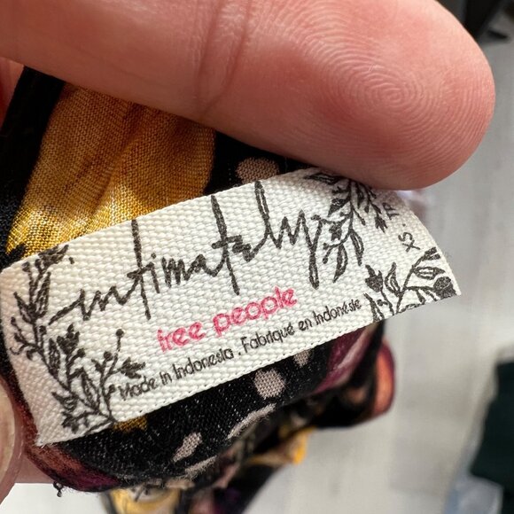 Intimately Free People Beaux Floral Halter Slip Mini Dress XS Black Multicolor - Picture 7 of 10